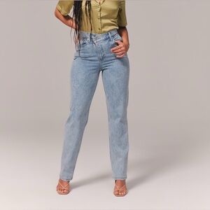 Abercrombie & Fitch Curve Love 90s Straight Jean Cross